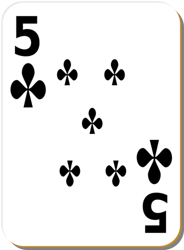 Cinq de dessin vectoriel de clubs