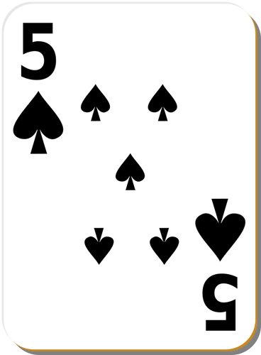 Pět piky hrací karty Vektor Klipart