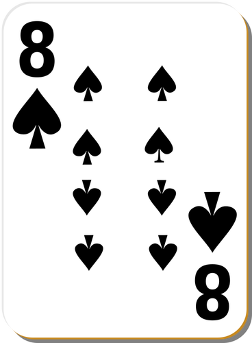 Kahdeksan pataa pelaamassa korttivektoripiirrosta