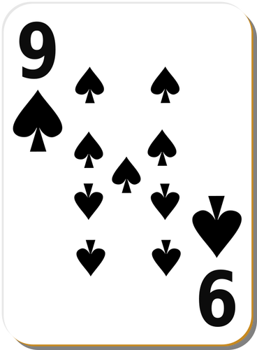 Sembilan sekop bermain kartu grafis vektor