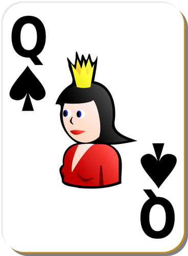 Королева пик игральных карт векторной графики