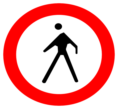 没有步行交通标志矢量绘图