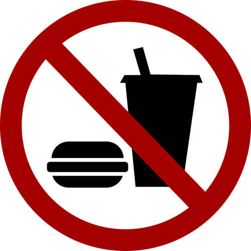 Без еды и питья векторное изображение знака