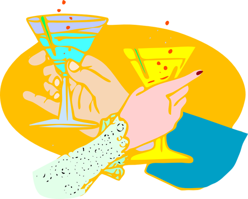 Cocktailparty toast vektor image