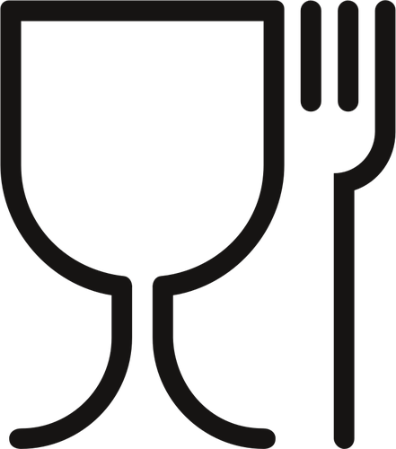 Glas en vork teken vector afbeelding