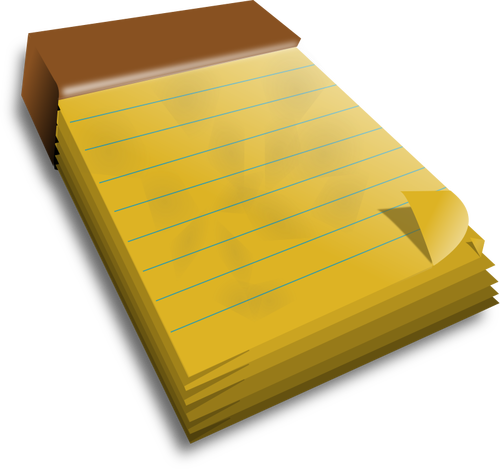 Notebook with yellow pages