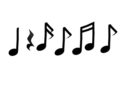 Zwart-wit muzieknoten vector afbeelding