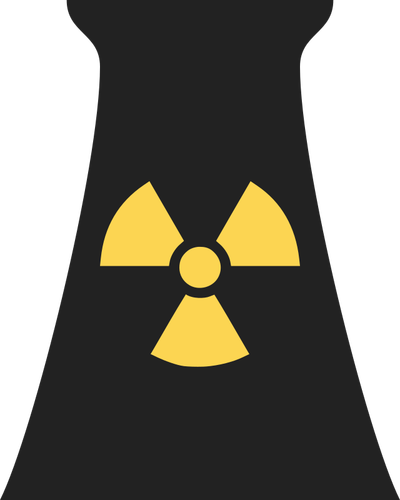 Vector clip art of sign of a nuclear plant chimney