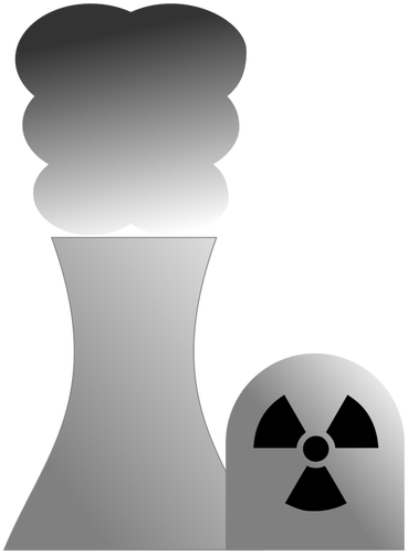 परमाणु बिजली संयंत्र ग्रेस्केल चिह्न के वेक्टर क्लिप आर्ट