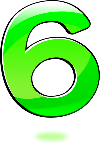 Vector clip art of glossy number six