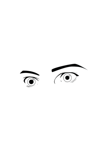 Vektorový obrázek překvapený lidské oči vypadají v černé a bílé