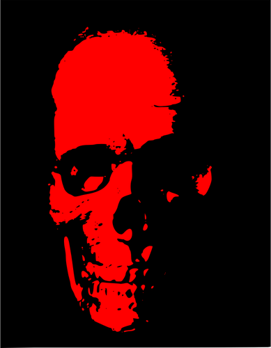 Vector image of red skull
