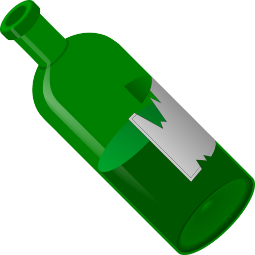 Green open bottle vector illustration