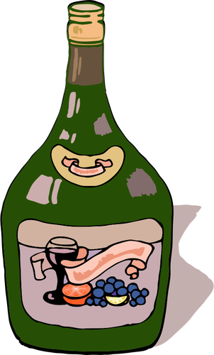 Weintraube Weinflasche Vektor-Bild