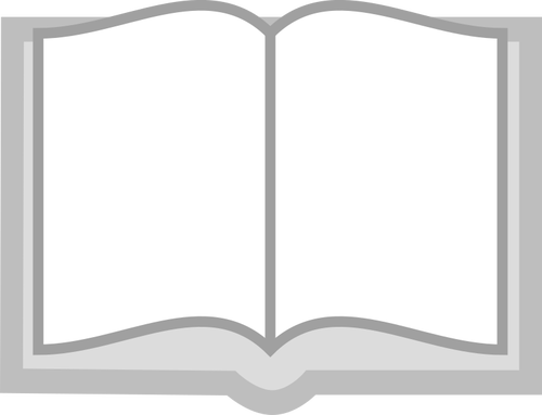 Icono de libro abierto en escala de grises