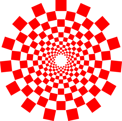 Vector drawing of squares connected as spirals