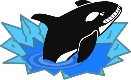 Grafika wektorowa z wielkim orca uśmiechający się sadistically