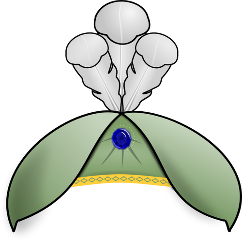 Clipart de chapeau vert avec des plumes d