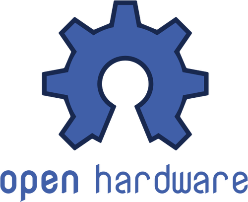 Open hardware blue sign vector image