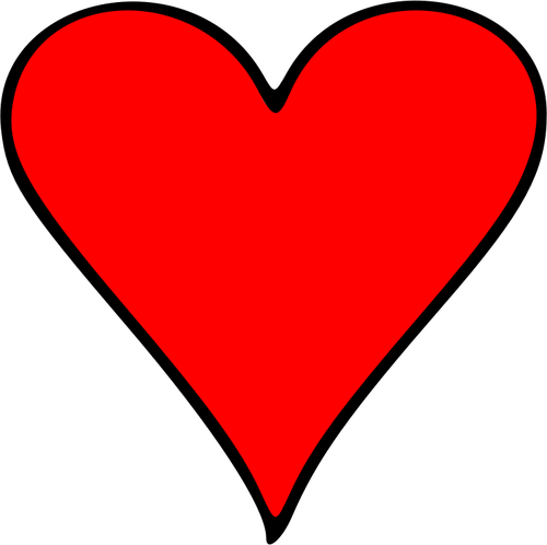 Dibujo del símbolo del corazón delineado naipes vectorial