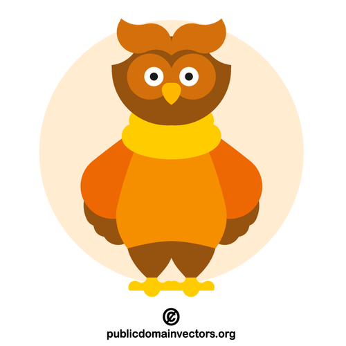 Ugle i oransje genser