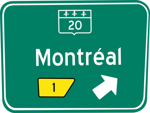 Panneau de signalisation de sortie Montréal vector illustration