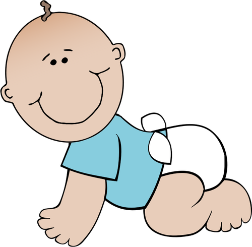 赤ちゃん男の子クロール ベクトル画像