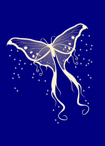 Ilustrasi dari cahaya ngengat pada latar belakang biru