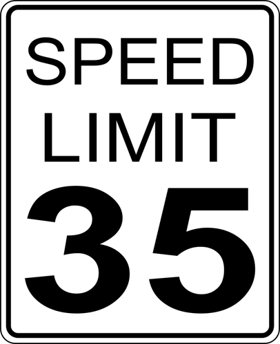Ограничение скорости 35 roadsign векторное изображение