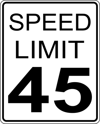 制限速度 45 道路標識ベクトル画像