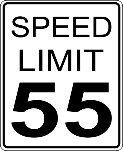 Ограничение скорости 55 roadsign векторное изображение