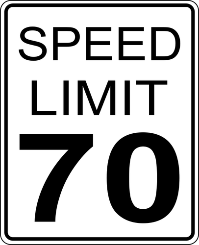 Image vectorielle de limite de vitesse 70 roadsign