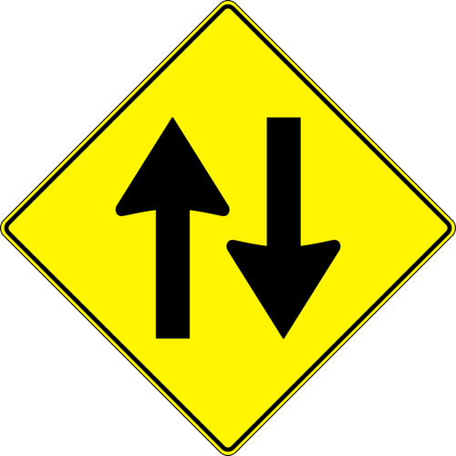 交通道路標識のベクトル図は 2 つの方法