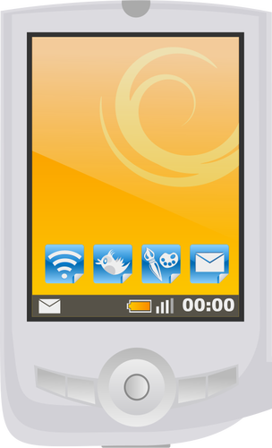 Moderno PDA con immagine vettoriale apps