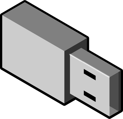 Vectorillustratie van grijswaarden kleine USB MemoryStick