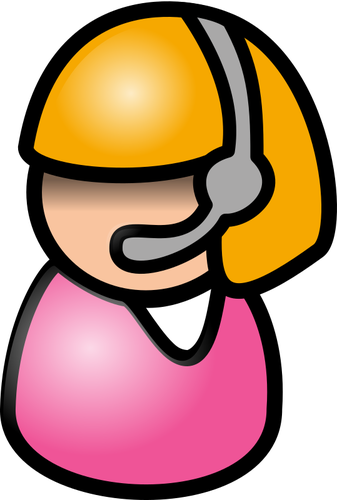 Vektorový obrázek indické ženy s blond vlasy telefonní operátor ikona