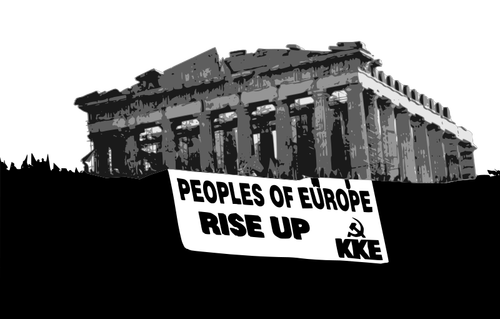Vector de la imagen del cartel de protesta en Grecia