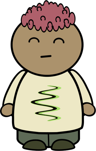 Vector clip art of chubby girl character with expressive face