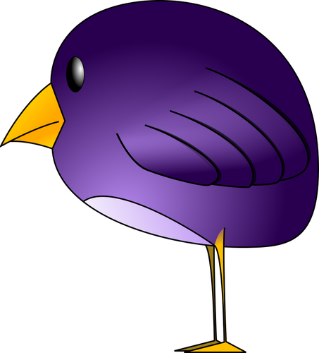 Małe okrągłe fioletowy ptak stojący wektor grafika