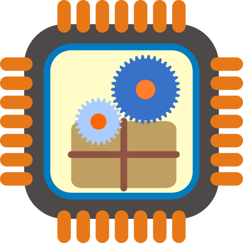 Immagine di vettore di icona del processore pacchetto stilizzato