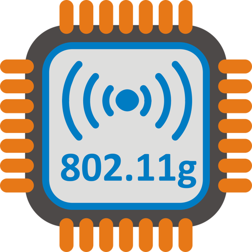 802.11g WiFi-sirusarja tyylitelty kuvake vektori ClipArt