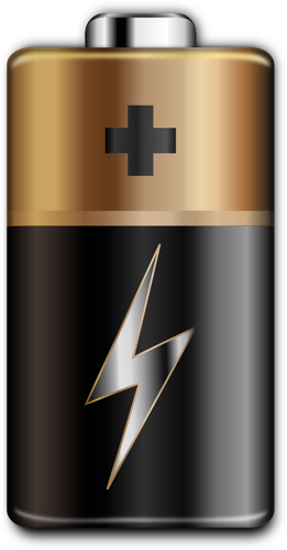 Clip art of brown and black battery