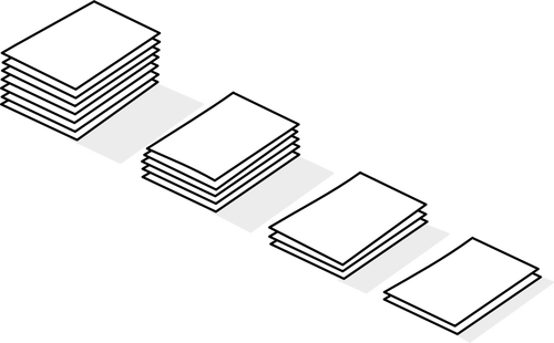 Pilhas de papel de arte de linha vector clipart