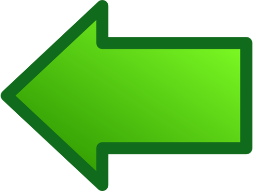 Grønn pil som peker venstre vektor image