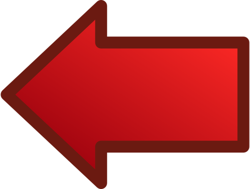 Rød pil som peker venstre vektor tegning