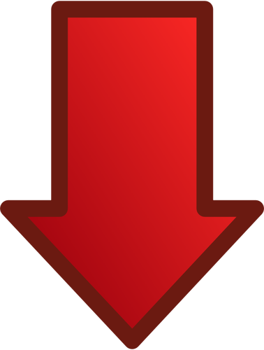 Flecha roja apuntando hacia abajo imagen vectorial