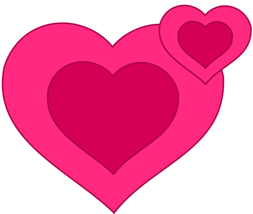 Zwei rosa Herzen-Vektor-Bild