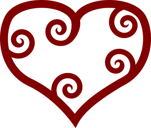 Valentine röda Maori hjärta vektor ClipArt
