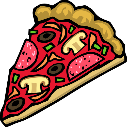 Ilustrasi vektor icon pizza pepperoni