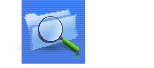 Grafica vettoriale di sfondo blu Cerca opzione computer icona